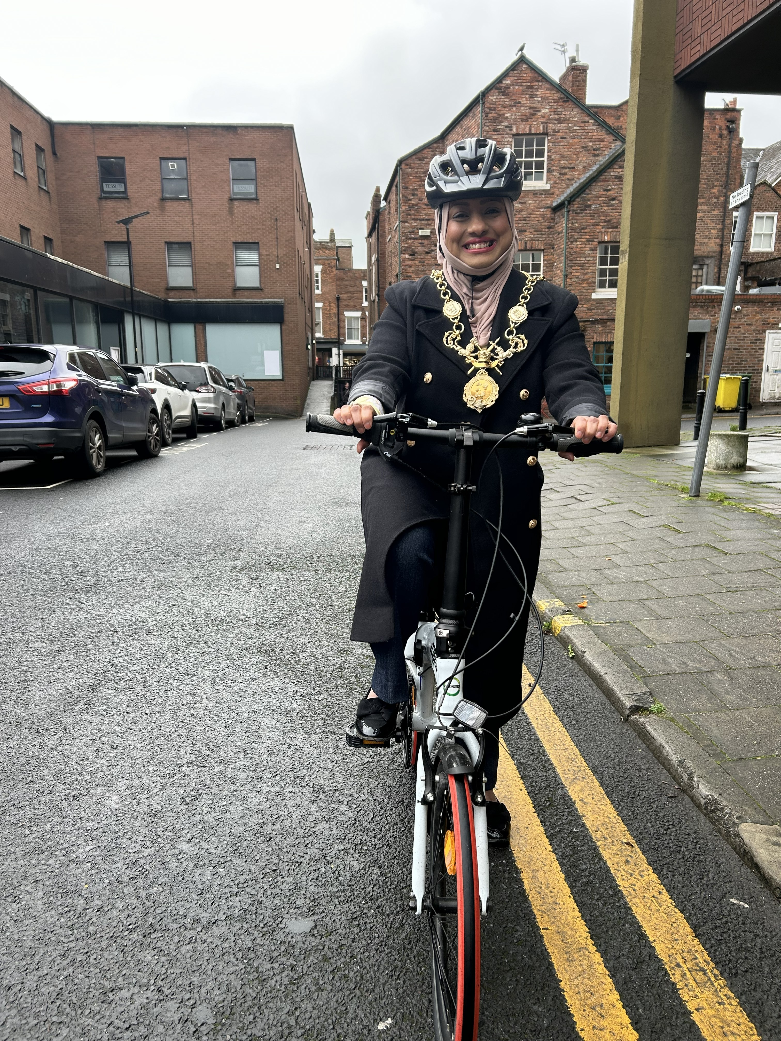 Lord Mayor riding a bike