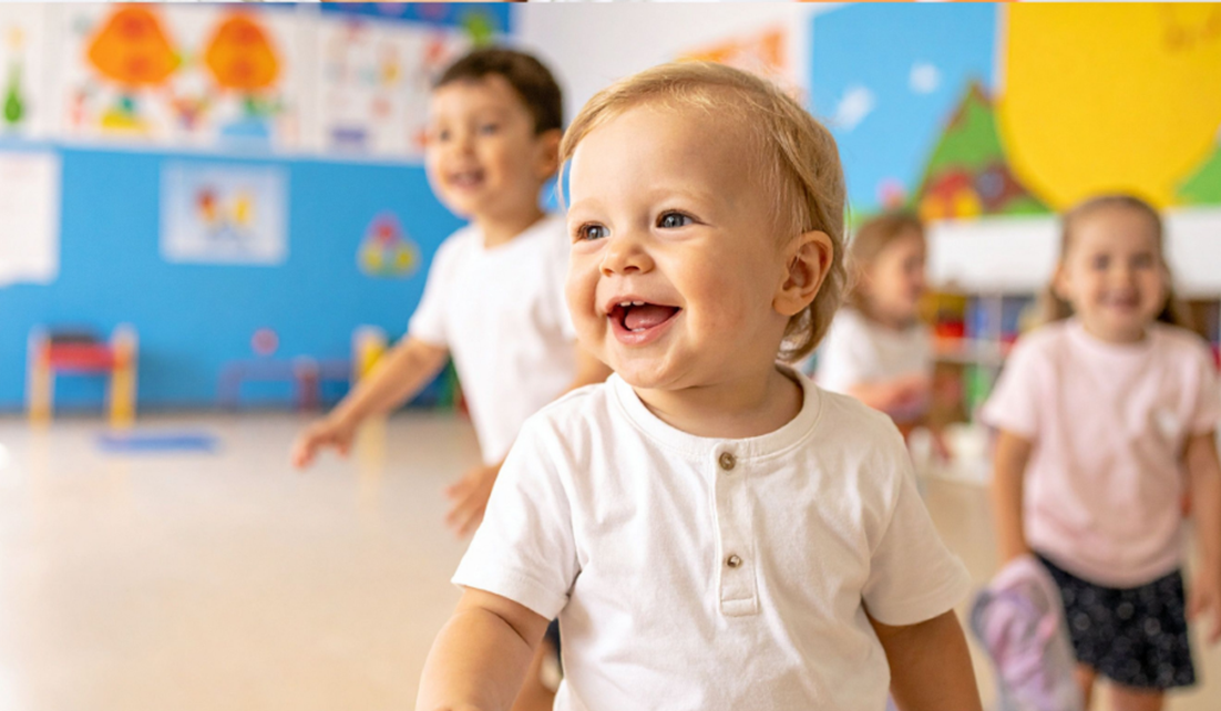 A group of small children playing
