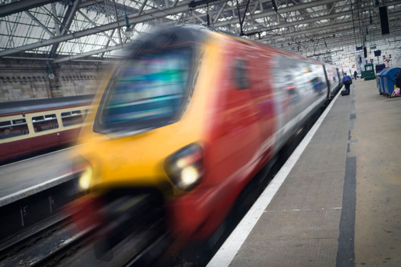 Train on the platform