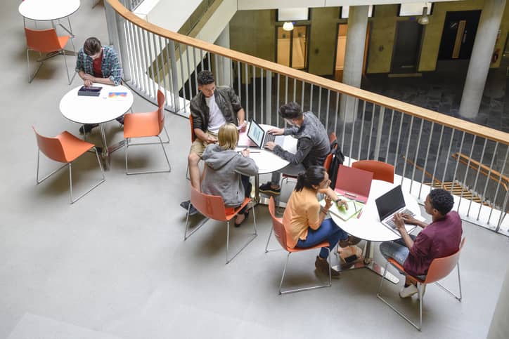 University students studying