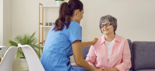 A carer with an older lady